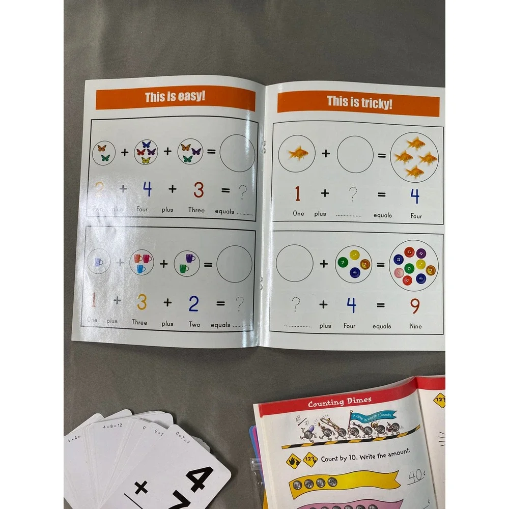 Math Addition Subtraction Time Wipe Clean Book Cards Set Grade 1 Homeschool‎